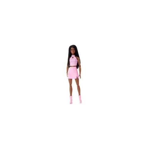 Barbie Signature Looks 21 mit schwarzen Haaren und pinkem Kleid, Puppe