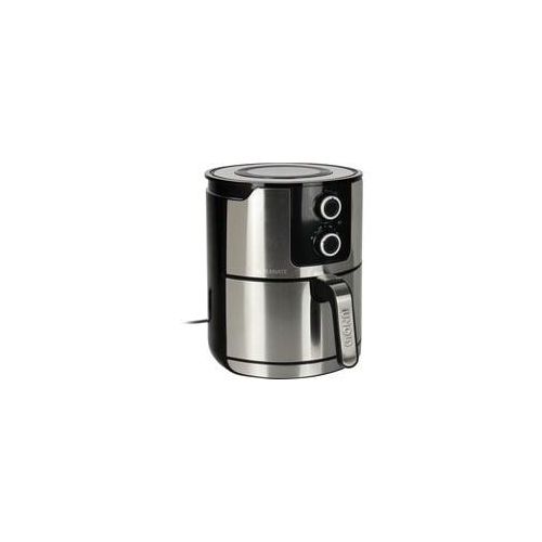 Heißluftfritteuse XL edelstahl (gebürstet)/schwarz, 1.400 Watt, Korb 5 Liter