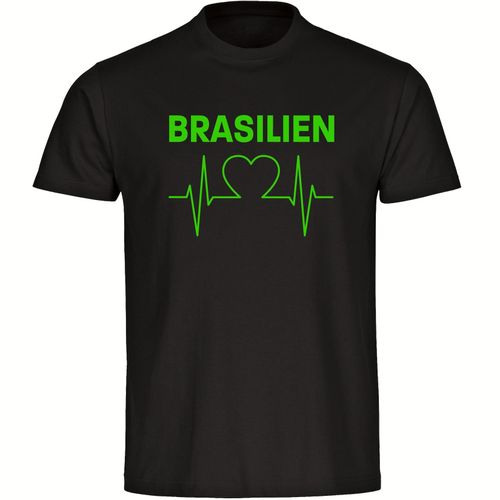 multifanshop Herren T-Shirt - Brasilien - Herzschlag - Druck gelb - Männer