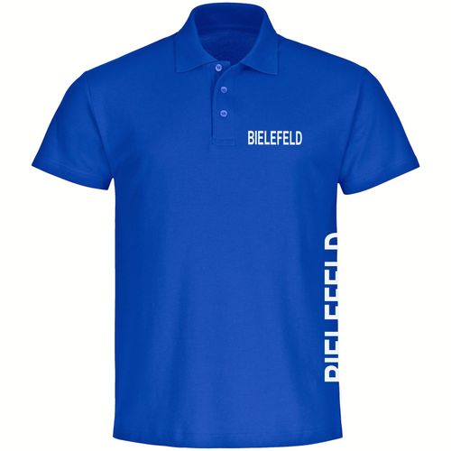 multifanshop Poloshirt - Bielefeld - Brust & Seite - Druck weiß - Polo