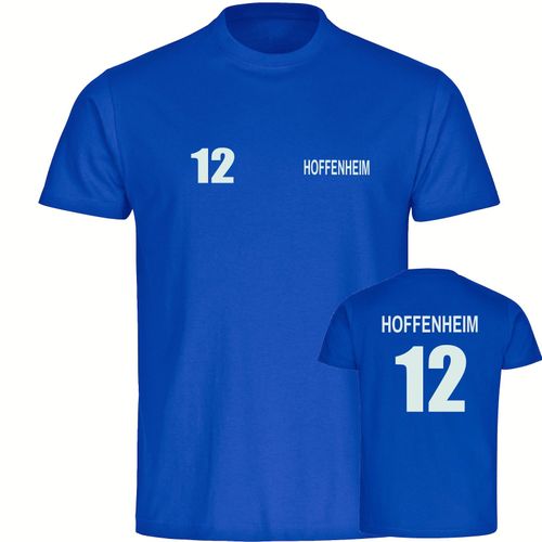 multifanshop Herren T-Shirt - Hoffenheim - Trikot Nummer 12 - Druck weiß - Männer