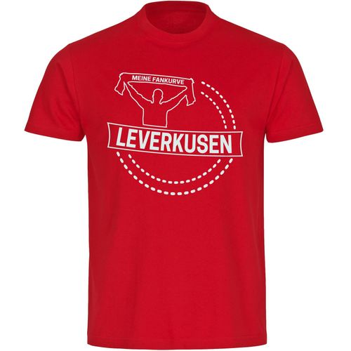 multifanshop Herren T-Shirt - Leverkusen - Meine Fankurve - Druck weiß - Männer