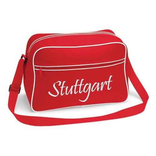 multifanshop Retrotasche - Stuttgart - Schriftzug - Druck weiß - Tasche
