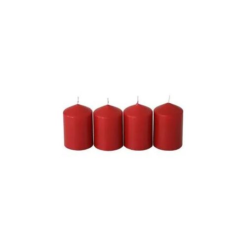 Xxxl Stumpenkerzen 4er-Set , Rot , 10 cm , Dekra, Made in Germany , Dekoration, Kerzen & Kerzenhalter, Stumpenkerzen