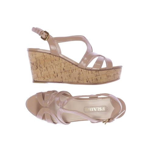 Prada Damen Sandale, beige, Gr. 38