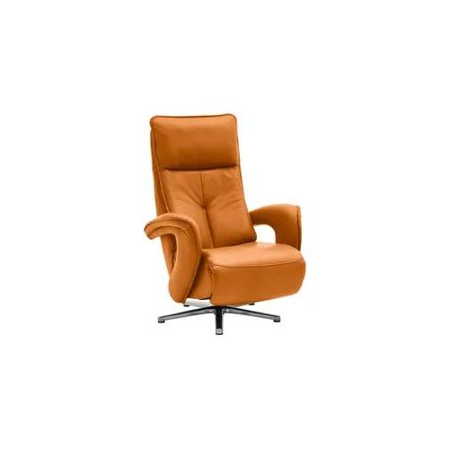 Valdera Relaxsessel , Orange , Leder , Echtleder , Rindleder , Uni , 77x110x87 cm , Goldenes M , Fußauswahl, Lederauswahl, Stoffauswahl , Wohnzimmer, Sessel, Ledersessel