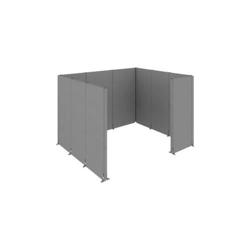 Schäfer Shop Select Schallschutz Stellwand Raum, 4 x 1-seitige Akustikwände, Gesamtmaße B 3730 x T 3230 x H 2500 mm, staubgrau RAL 7037