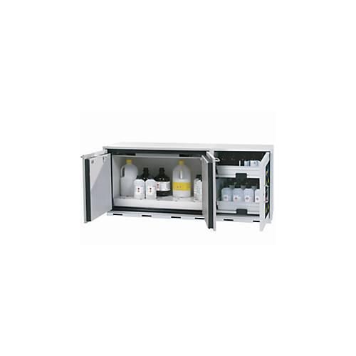 Kombi-Sicherheitsschrank Typ 90 asecos K-UB-90, Flügeltüren, Front Lichtgrau, B 1402 x T 502 x H 601 mm