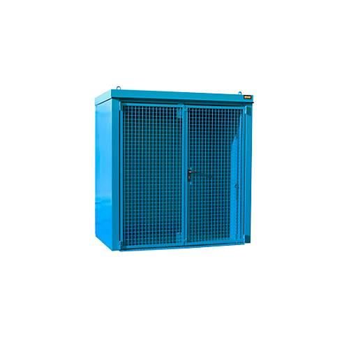 Gasflaschencontainer BAUER GFC-B M1, B 1175 x T 2120 x H 2265, für 28 Gasflaschen, feuerbeständig, abschließbar, blau