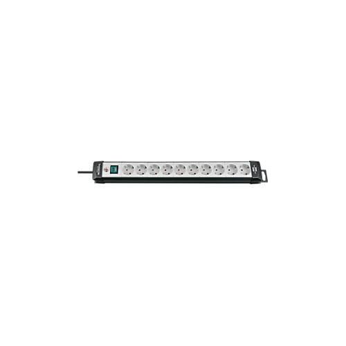 Premium-Line Steckdosenleisten, 10-fach, schwarz/lichtgrau