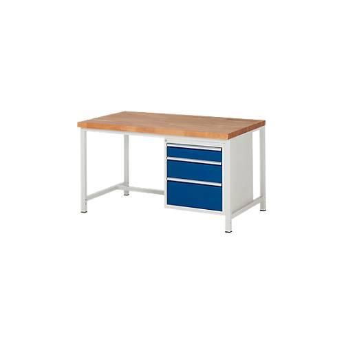 Werkbank Serie 8159, 3 Schubladen, B 1500 x T 900 x H 840 mm