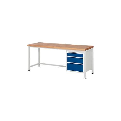 Werkbank Serie 8159, 3 Schubladen, B 2000 x T 700 x H 840 mm