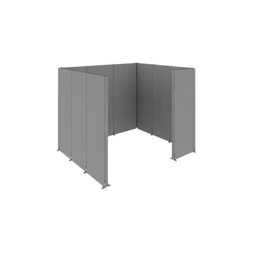 Schäfer Shop Select Schallschutz Stellwand Raum, 4 x 1-seitige Akustikwände, Gesamtmaße B 3730 x T 3230 x H 2960 mm, staubgrau RAL 7037