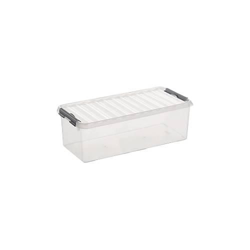 Aufbewahrungsbox Sunware Q-LINE, Verschlussclips, transparent, stapelbar, 9,5 l, L 485 x B 190 x H 147 mm