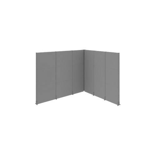 Schäfer Shop Select Schallschutz Stellwand System, Winkelform, 2 x 1-seitige Akustikwände, Gesamtmaße B 3630 x T 3130 x H 2960 mm, staubgrau RAL 7037