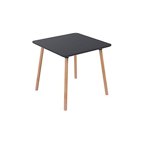 Bistrotisch Palomba, Quadrat, 4-Fuß Gestell aus Massivholz, B 800 x T 800 x H 750 mm, schwarz/Buche