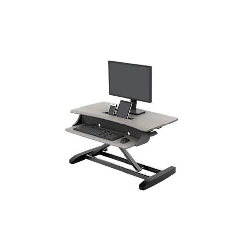 Sitz-/Steh-Schreibtischaufsatz ergotron® WorkFit-Z Mini, höhenverstellbar, bis 11,4 kg, Arbeitsfläche & Tastaturablage, integriertes Kabelmanagement