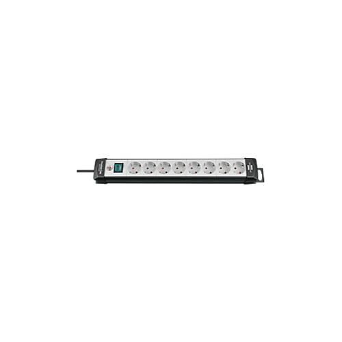 Premium-Line Steckdosenleisten, 8-fach, schwarz/lichtgrau