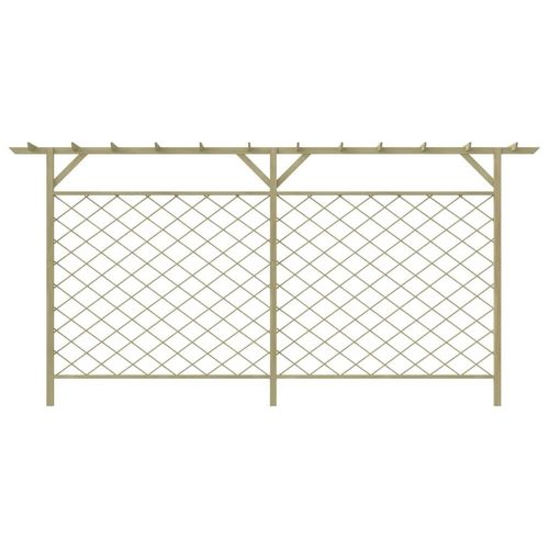 vidaXL Garten-Gitterzaun mit Pergola-Oberteil Holz