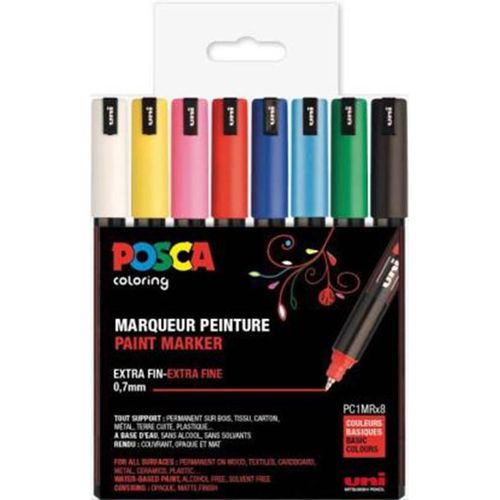 POSCA marker sæt PC-1MR 8 ass. std. colors