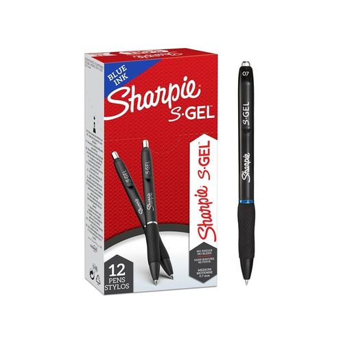 Sharpie S-Gel Gelstifte | mittlere Spitze (0,7 mm) | Gelschreiber mit blauer Tinte | 12 Stück