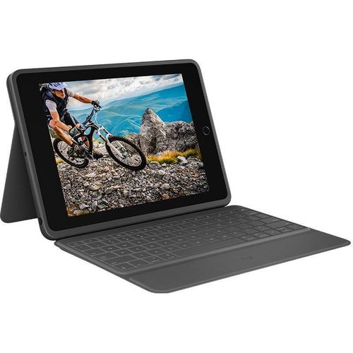 Logitech Rugged Folio - Tastatur und Foliohülle - Apple Smart connector - QWERTZ - Schweiz - für Apple 10.2-inch iPad (7. Generation, 8. Generation, 9. Generation)