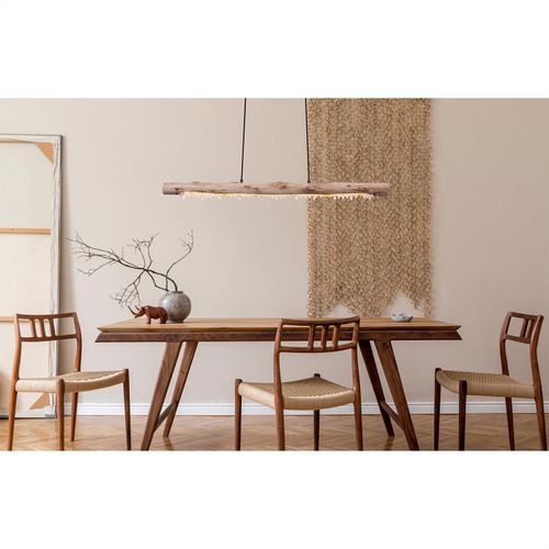 LED Hängeleuchte Esszimmer Wohnzimmer Hängelampe Holzbalken inkl. Pflegetuch