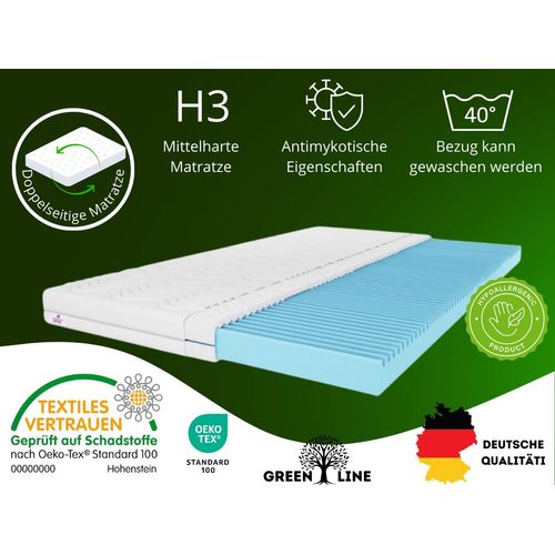 Matratzentopper mit Massageschicht, Matratzenauflage Größe: 200x200x10, ink. Bezug, Matratzen Topper Frabe: Aloe Vera, mittelhart: H3 Image