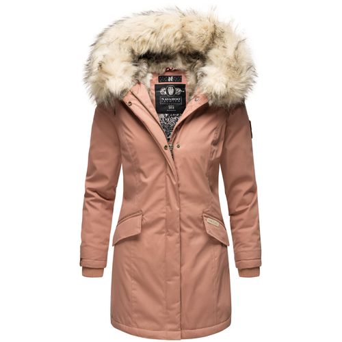 Navahoo Premium Damen Winterjacke Parka Mantel Jacke Kunstfell Gefüttert Kapuze Cristal Terracotta Gr. 38 - XS