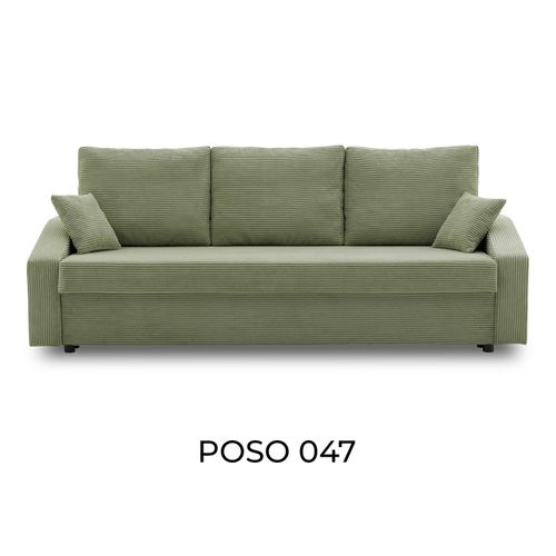 Couch DORMA 221x92 - mit schlaffunktion - Farben zur Auswahl - komfortables Couch - mit Bettkasten - Stoff POSO 047 Olivgrün