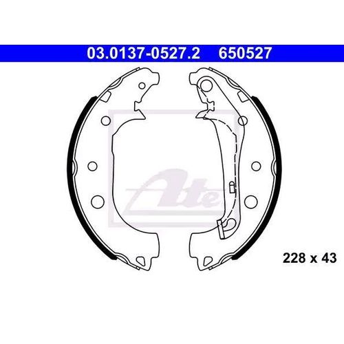 ATE Bremsbacken FORD 03.0137-0527.2 1782874,CN152200AA Trommelbremsbacken,Bremsbackensatz