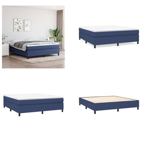 vidaXL Boxspringbett Blau 180x200 cm Stoff - Boxspringbett - Boxspringbetten - Bett - Schlafzimmermöbel