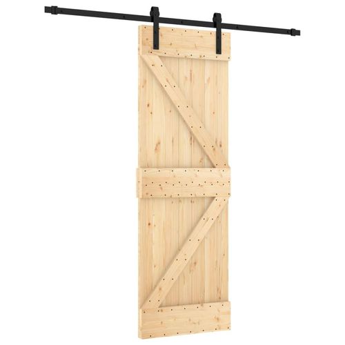 vidaXL Schiebetür mit Beschlag 70x210 cm Massivholz Kiefer