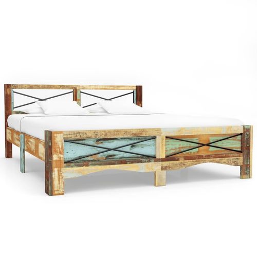 vidaXL Massivholzbett Altholz 140x200 cm - Bett - Betten - Holz-Bettgestell - Holz-Bettgestelle