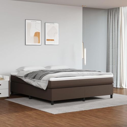 vidaXL Boxspringbett Braun 180x200 cm Kunstleder - Boxspringbett - Boxspringbetten - Bett - Schlafzimmermöbel