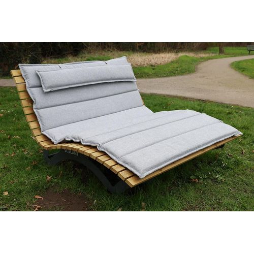 Waldsofa Premium mit Auflage, Kissen und Schutzhülle, Lärche, Wellenliege
