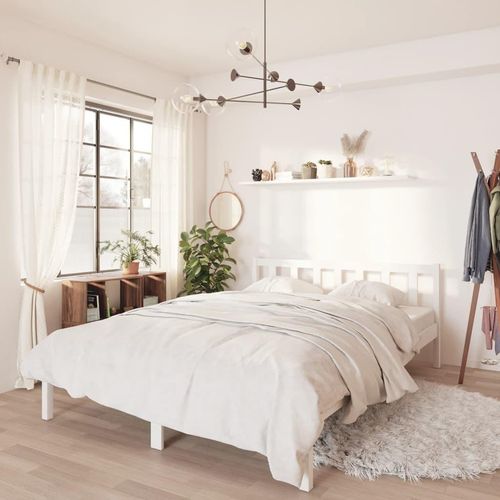vidaXL Massivholzbett Weiß Kiefer 140x200 cm - Bettrahmen - Holz-Bettrahmen - Bett - Betten