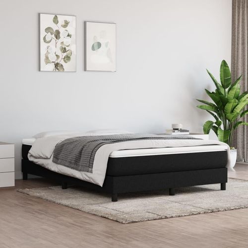 vidaXL Boxspringbett Schwarz 140x200 cm Stoff - Boxspringbett - Boxspringbetten - Bett - Schlafzimmermöbel