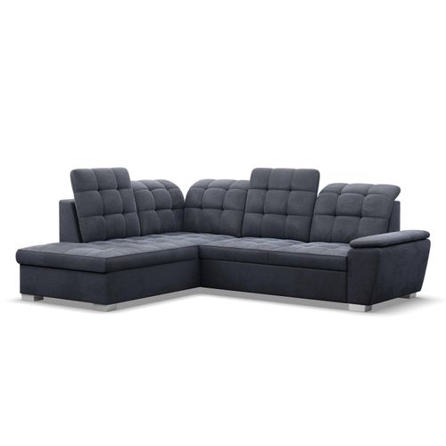 Ecksofa BARON Medium - Version, 255 x 200 x 105, LINKS - mit Schlaffunktion, Farben Dunkelgrau, Zusatzfunktionen: Schlaffunktion (Delfin),