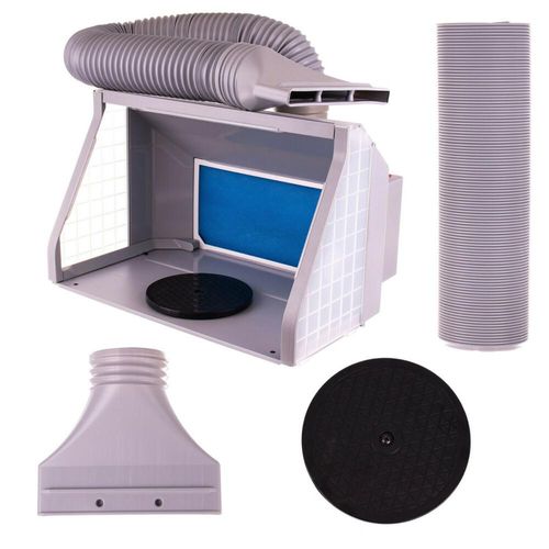 Tragbare Modellbau-Lackierkabine mit 3 COB-LED-Leuchten und Absaugung HS-E550LK