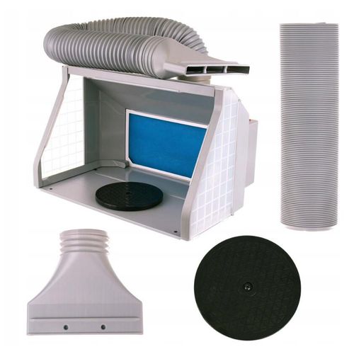 Tragbare Modellbau-Farbkabine mit Beleuchtung und einstellbarer Absaugung HS-E550BLK