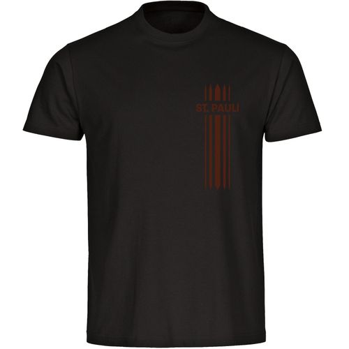 multifanshop Kinder T-Shirt - St. Pauli - Streifen - Druck braun - Kind