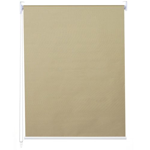 Rollo MCW-D52, Fensterrollo Seitenzugrollo Jalousie, Sonnenschutz Verdunkelung blickdicht 100x230cm ~ beige