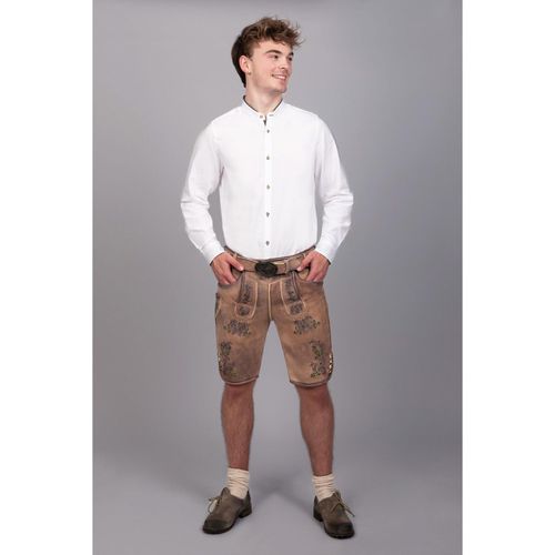 Kurze Wildbock Lederhose Peter grün sämisch