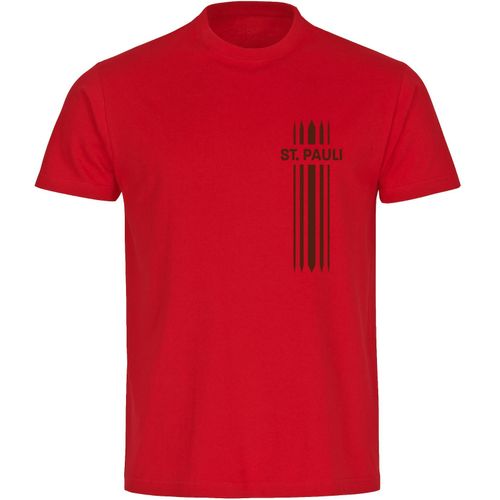 multifanshop Kinder T-Shirt - St. Pauli - Streifen - Druck braun - Kind