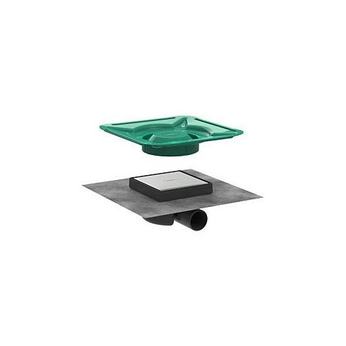 hansgrohe RainDrain Boden-Punktablauf 56112800 15x15cm Abdeckung, rückseitig befliesbar, Edelstahl