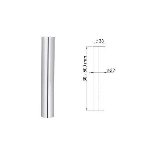 ASW Bördelrohr 100276 32 x 250 mm, Messing verchromt