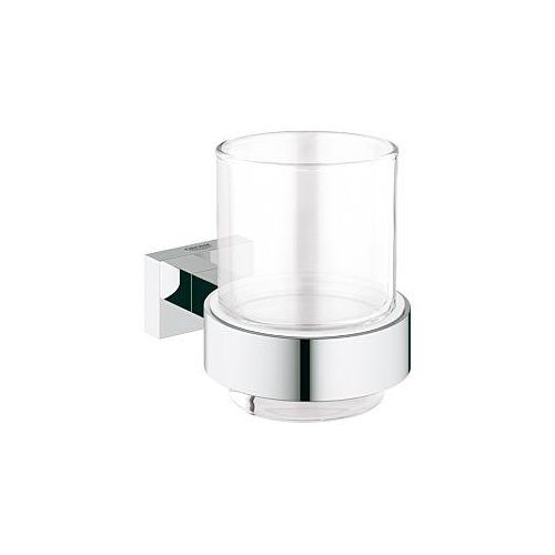 Grohe Essentials Cube Glashalter 40755001 chrom, Glas mit Halter