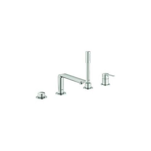 Grohe Lineare Wannenarmatur 19577DC1 supersteel, 4-Loch-Wannen-Armatur, Auslauf 220 mm