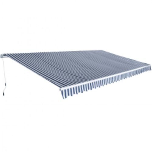 vidaXL Gelenkarmmarkise 600 cm Blau/Weiß